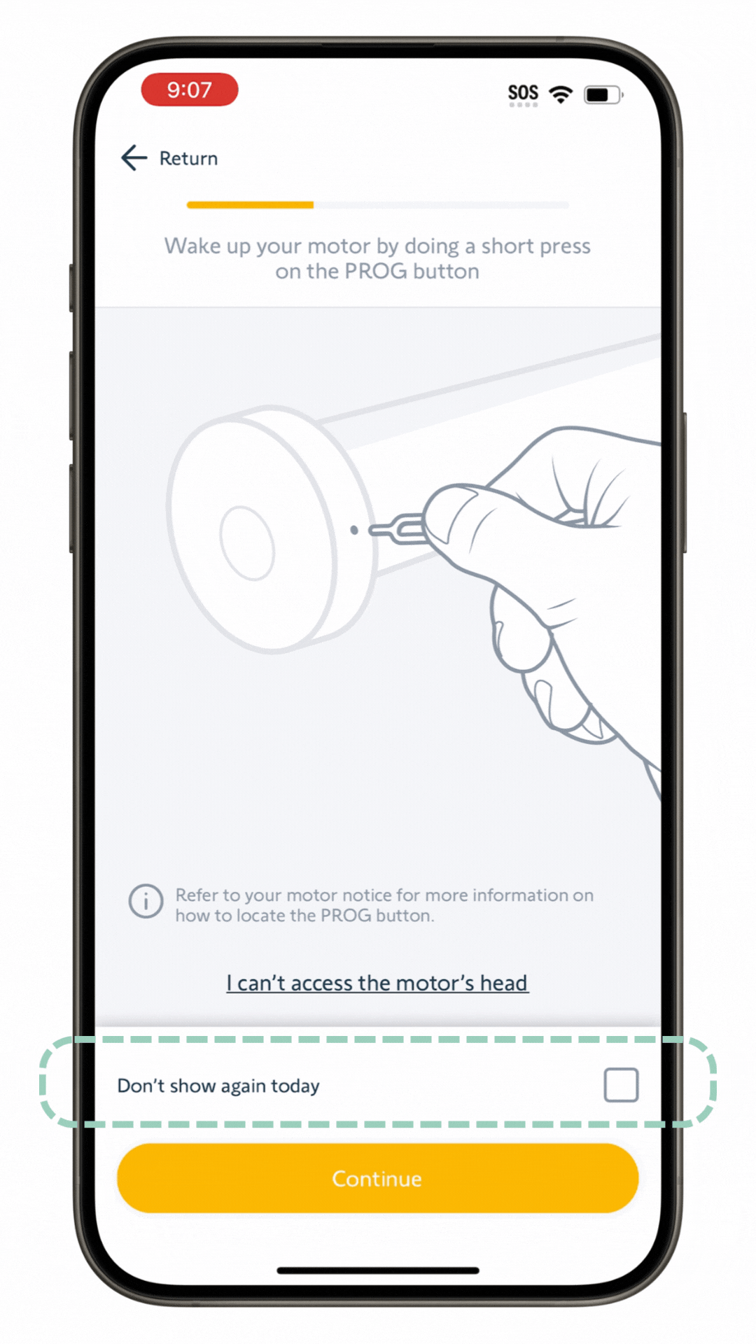 Skip on-screen instructions